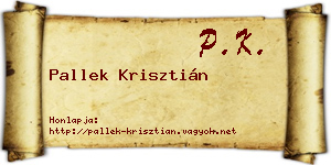 Pallek Krisztián névjegykártya
